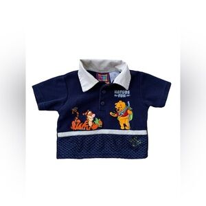 Vintage Disney Winnie the Pooh Size 12 Months Nature Y2K Embroidered Polo Jersey